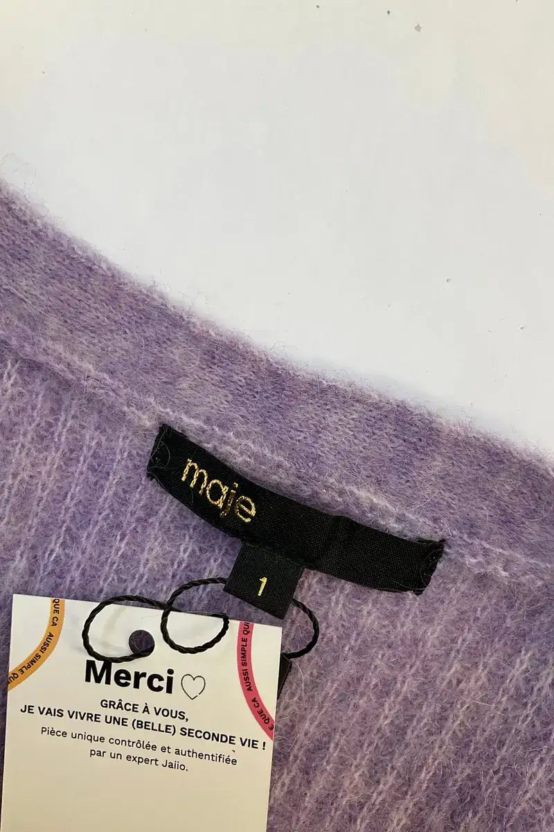 Cardigan Maje Violet en Laine