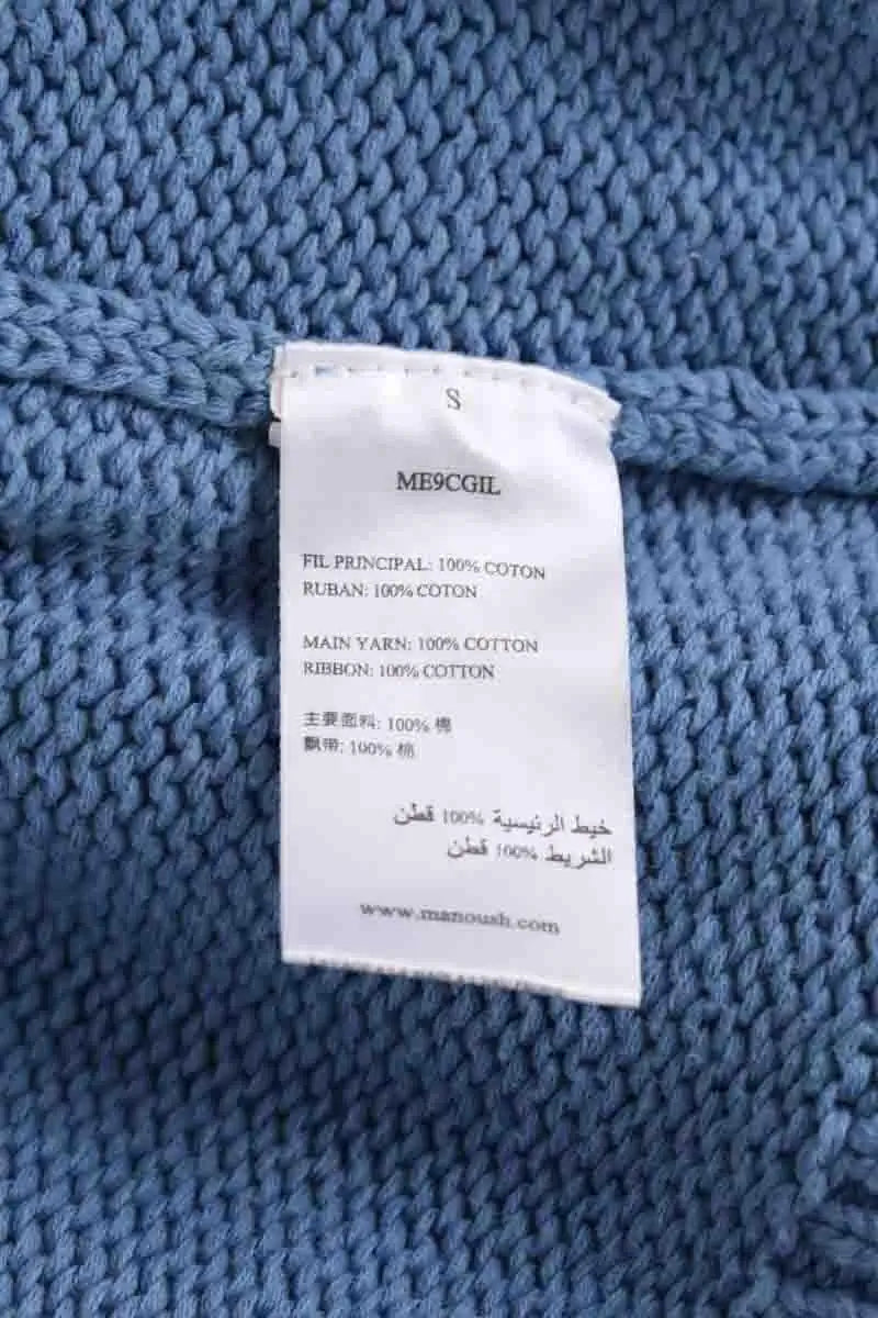 Cardigan Manoush Bleu en Coton