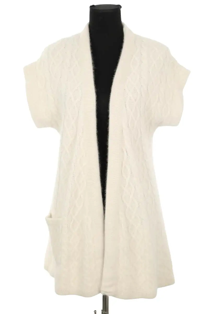 Cardigan Mes Demoiselles Ecru en Laine, taille S - Seconde Main