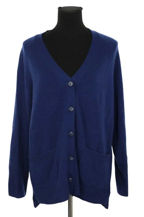 Cardigan N.Peal Marine en Cachemire, taille L - Seconde Main