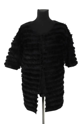 Cardigan Pinko Noir en Fourrure, taille S - Seconde Main