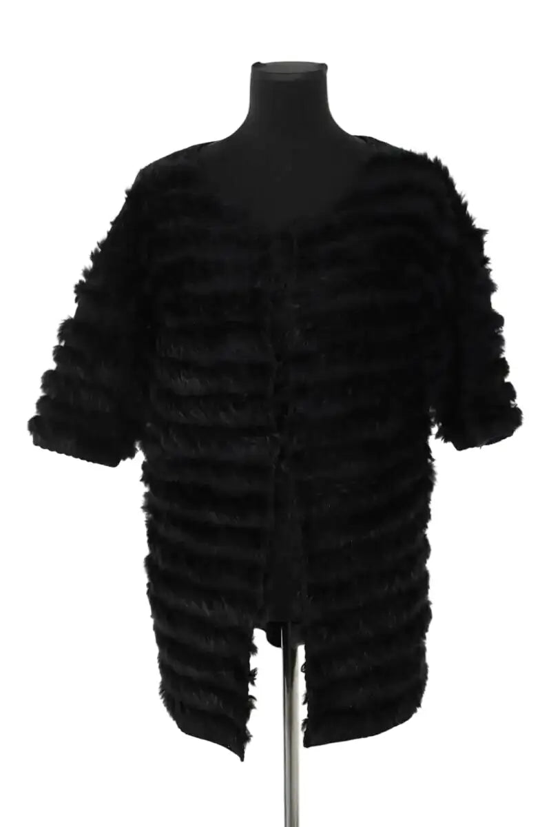 Cardigan Pinko Noir en Fourrure, taille S - Seconde Main