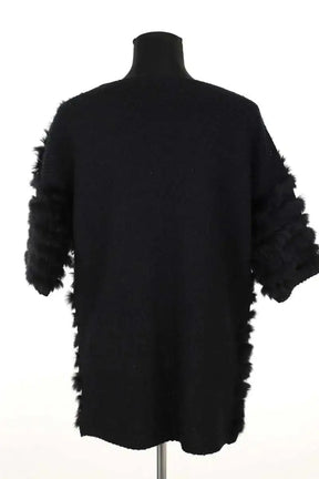 Cardigan Pinko Noir en Fourrure