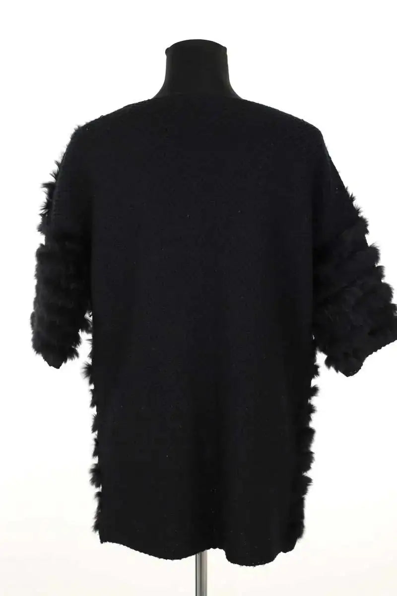 Cardigan Pinko Noir en Fourrure
