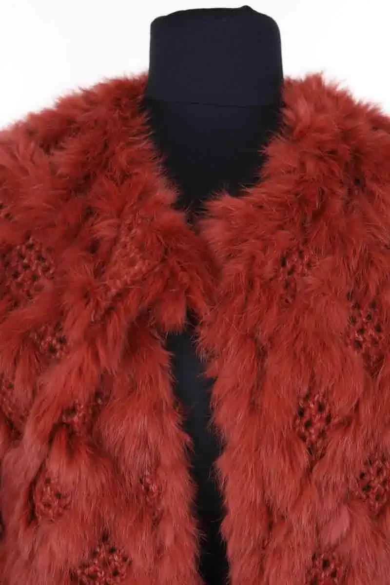 Cardigan Pinko Rouge en Fourrure