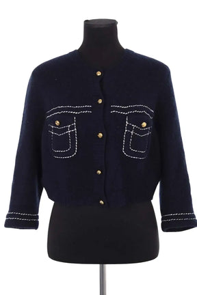 Cardigan Prada Marine en Cachemire, taille S - Seconde Main