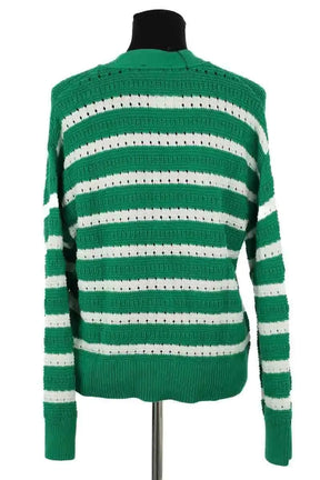 Cardigan Rails Vert en Coton