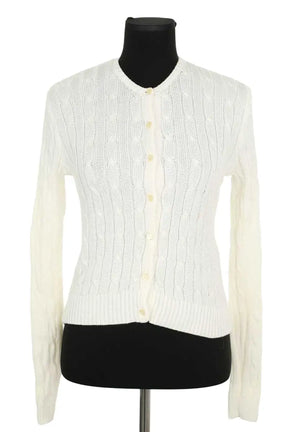 Cardigan Ralph Lauren Blanc en Coton, taille M - Seconde Main