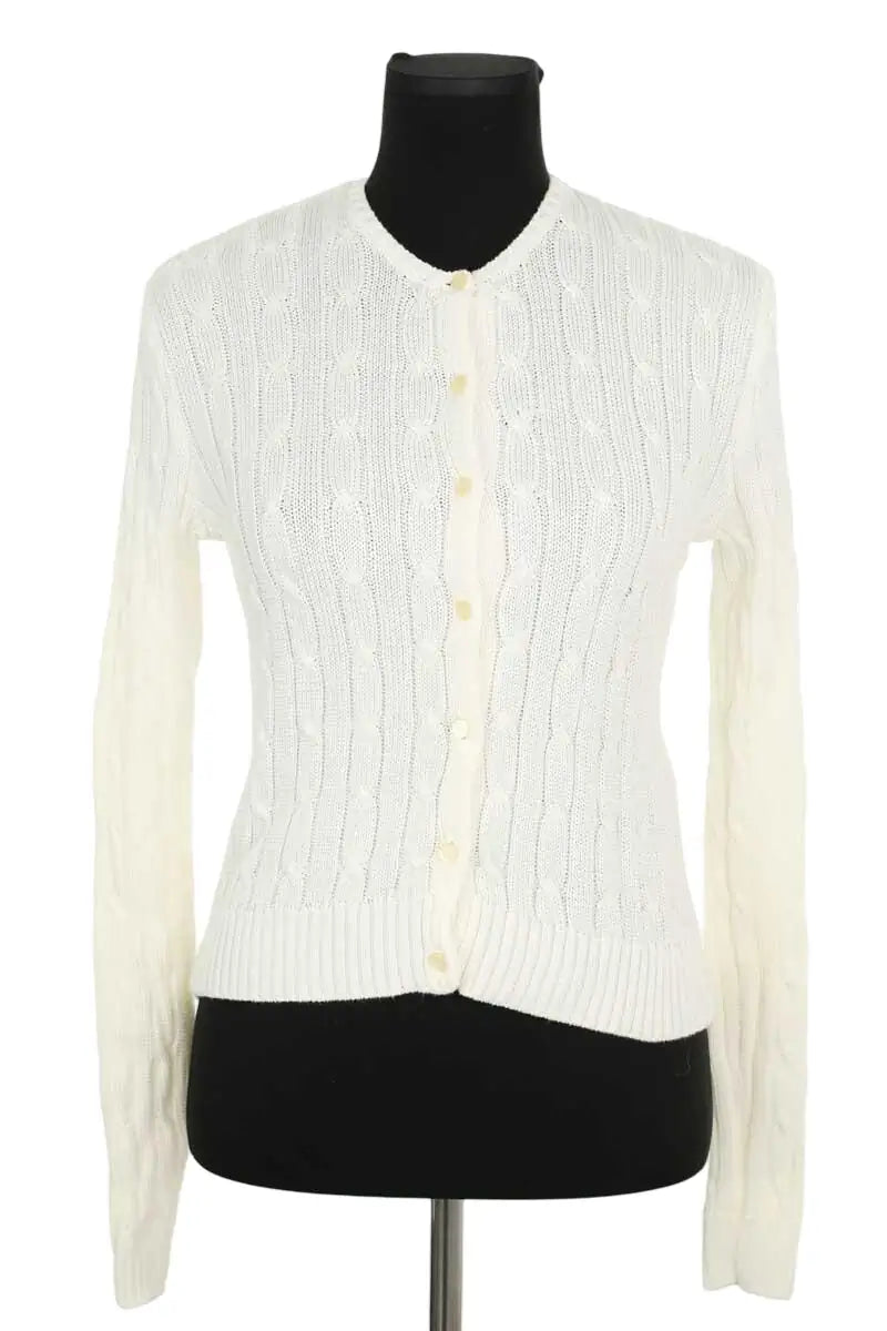 Cardigan Ralph Lauren Blanc en Coton, taille M - Seconde Main