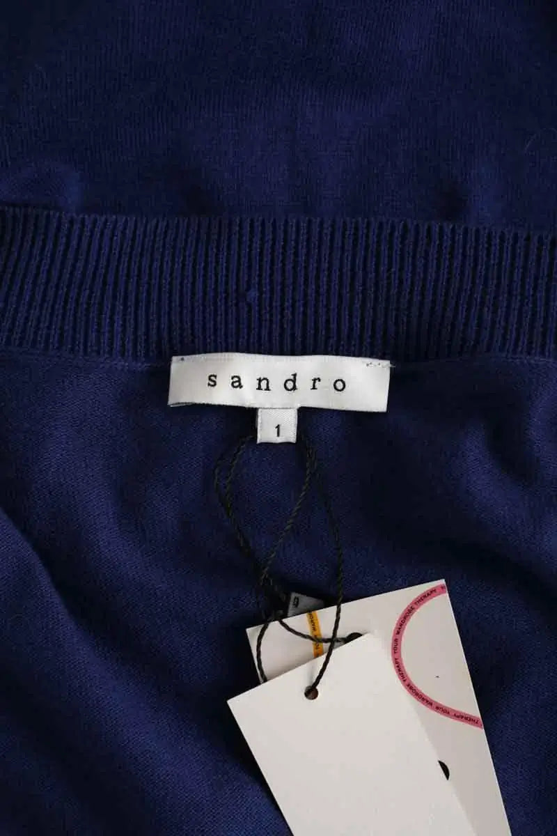 Cardigan Sandro Bleu en Coton