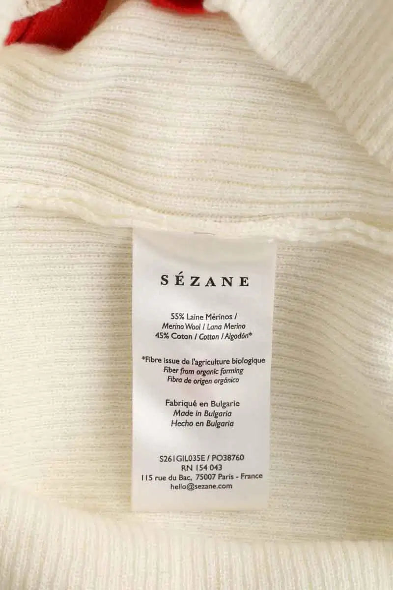 Cardigan Sézane Blanc en Laine