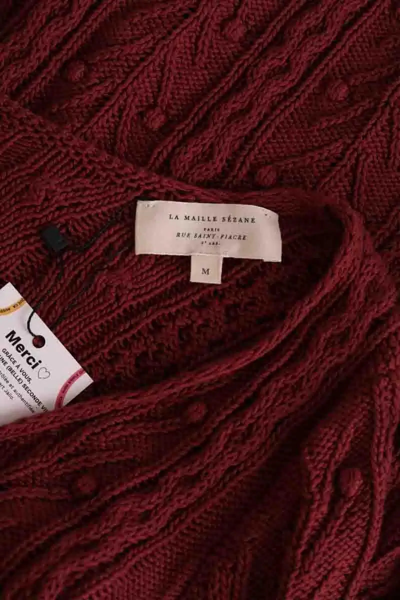 Cardigan Sézane Bordeaux en Coton