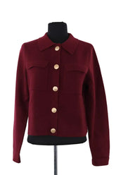 Cardigan Sézane Bordeaux en Laine, taille S - Seconde Main