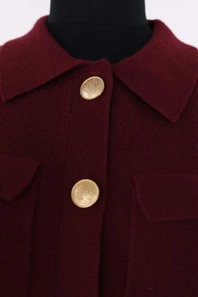 Cardigan Sézane Bordeaux en Laine
