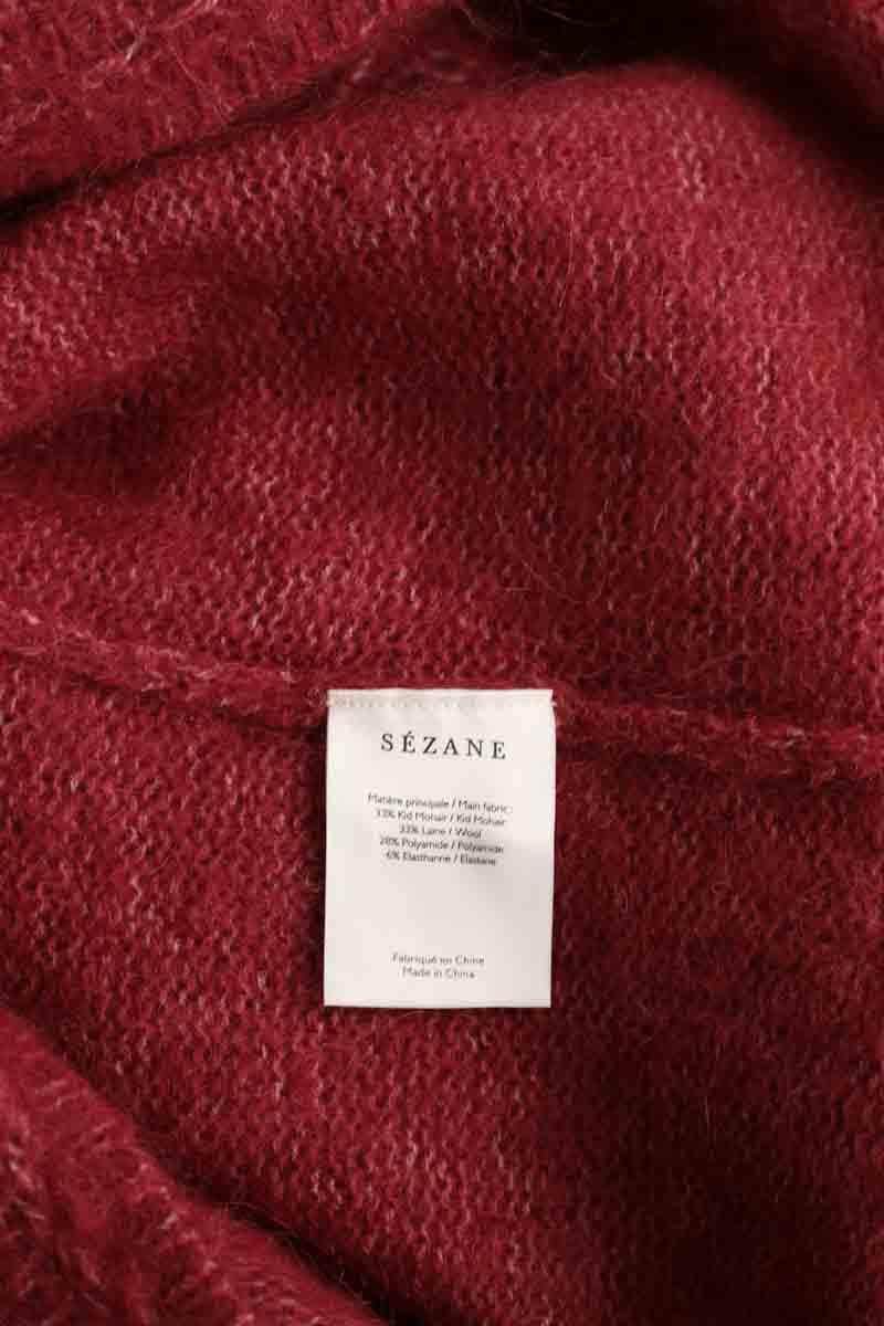 Cardigan Sézane Bordeaux en Laine