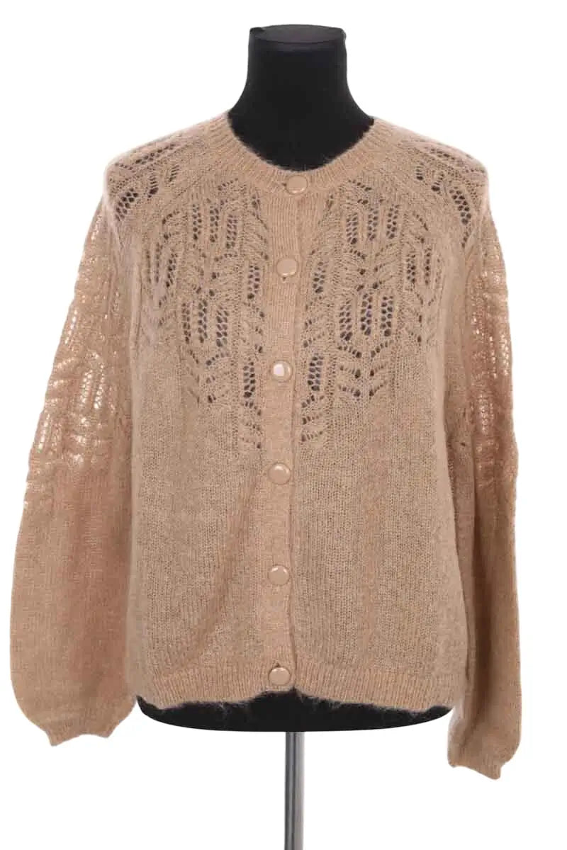 Cardigan Sézane Camel en Synthétique, taille M - Seconde Main