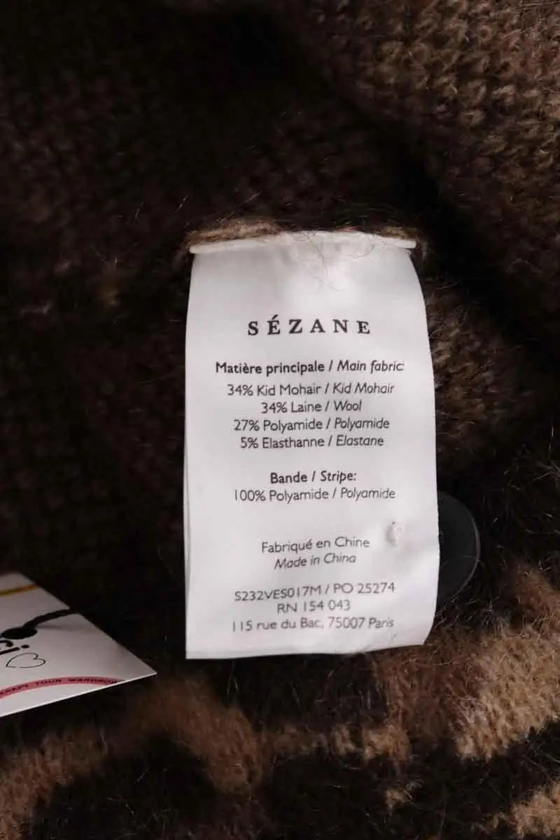 Cardigan Sézane Marron en Laine