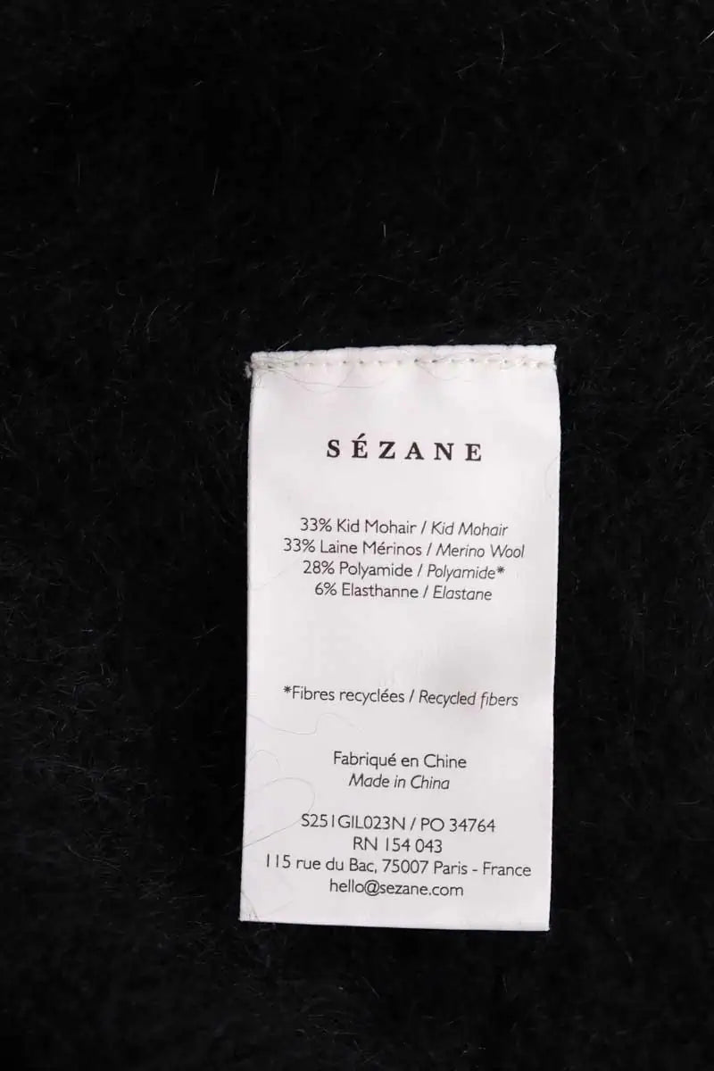Cardigan Sézane Noir en Laine