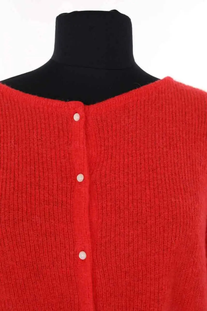 Cardigan Sézane Rouge en Laine