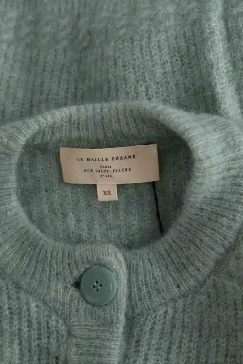 Cardigan Sézane Vert en Laine