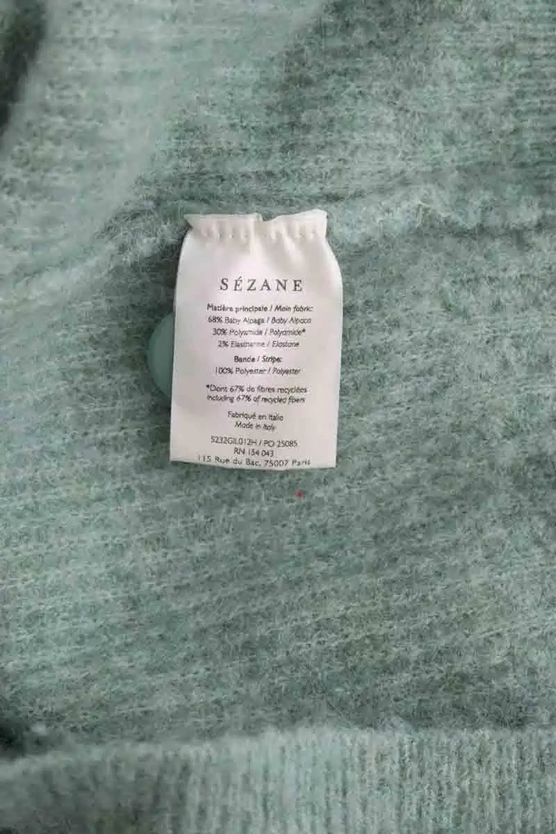 Cardigan Sézane Vert en Laine