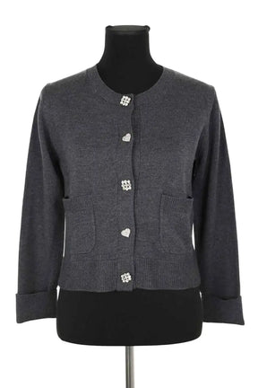 Cardigan Tara Jarmon Anthracite en Polyester, taille XS - Seconde Main