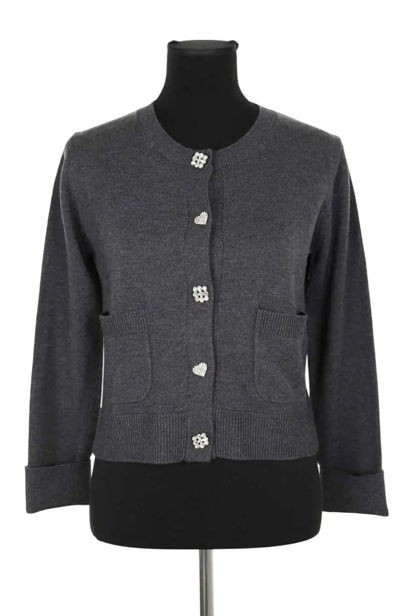Cardigan Tara Jarmon Anthracite en Polyester, taille XS - Seconde Main