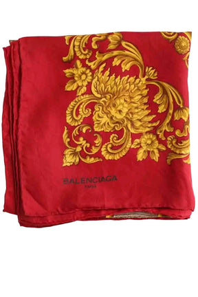 Carré Balenciaga Rouge en Soie - Seconde Main