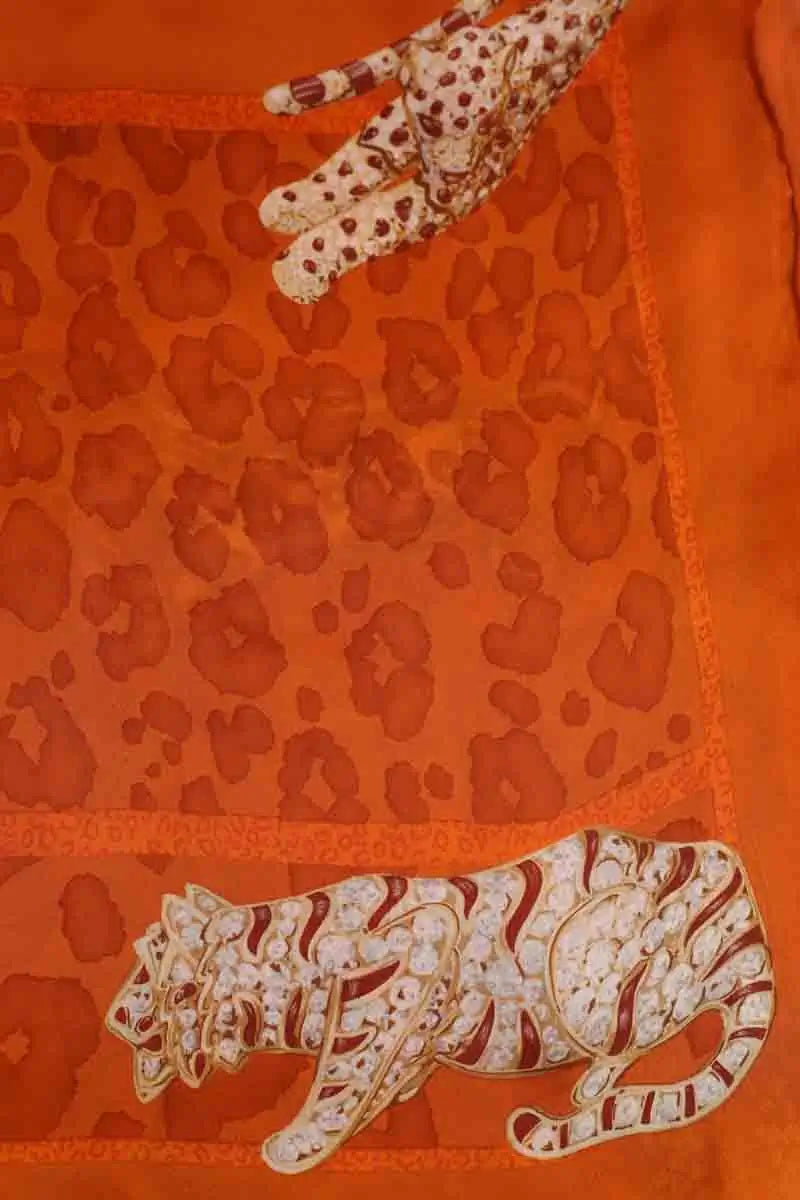 Carré Cartier Orange en Soie