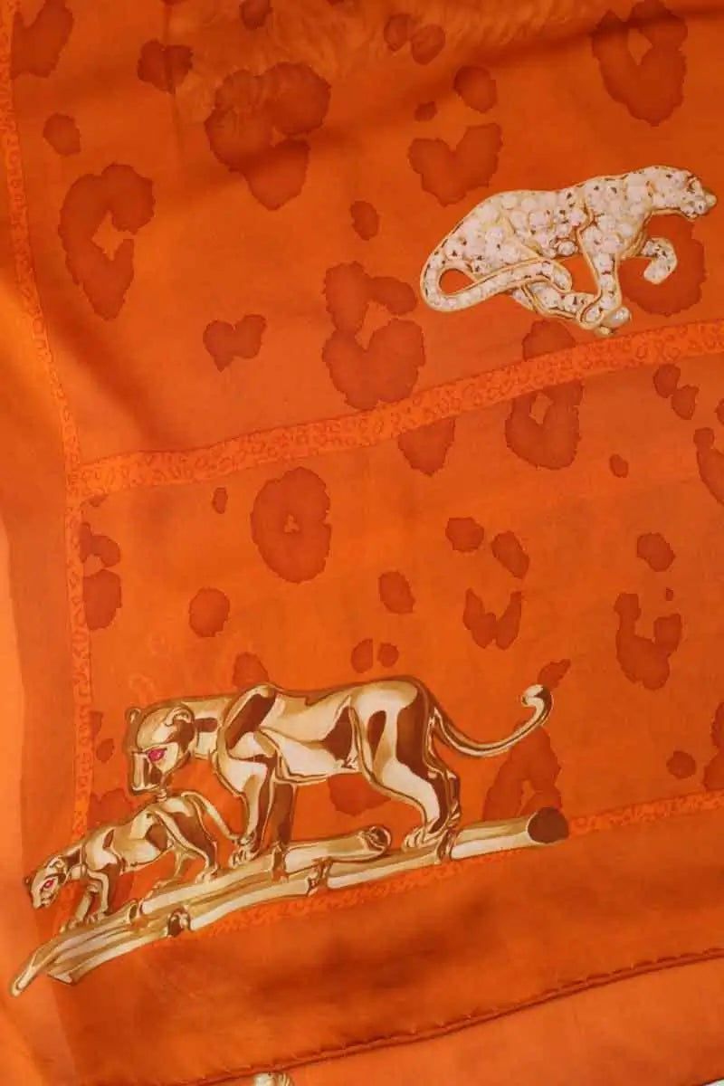 Carré Cartier Orange en Soie