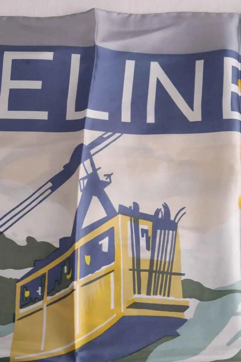 Carré Celine Bleu en Soie