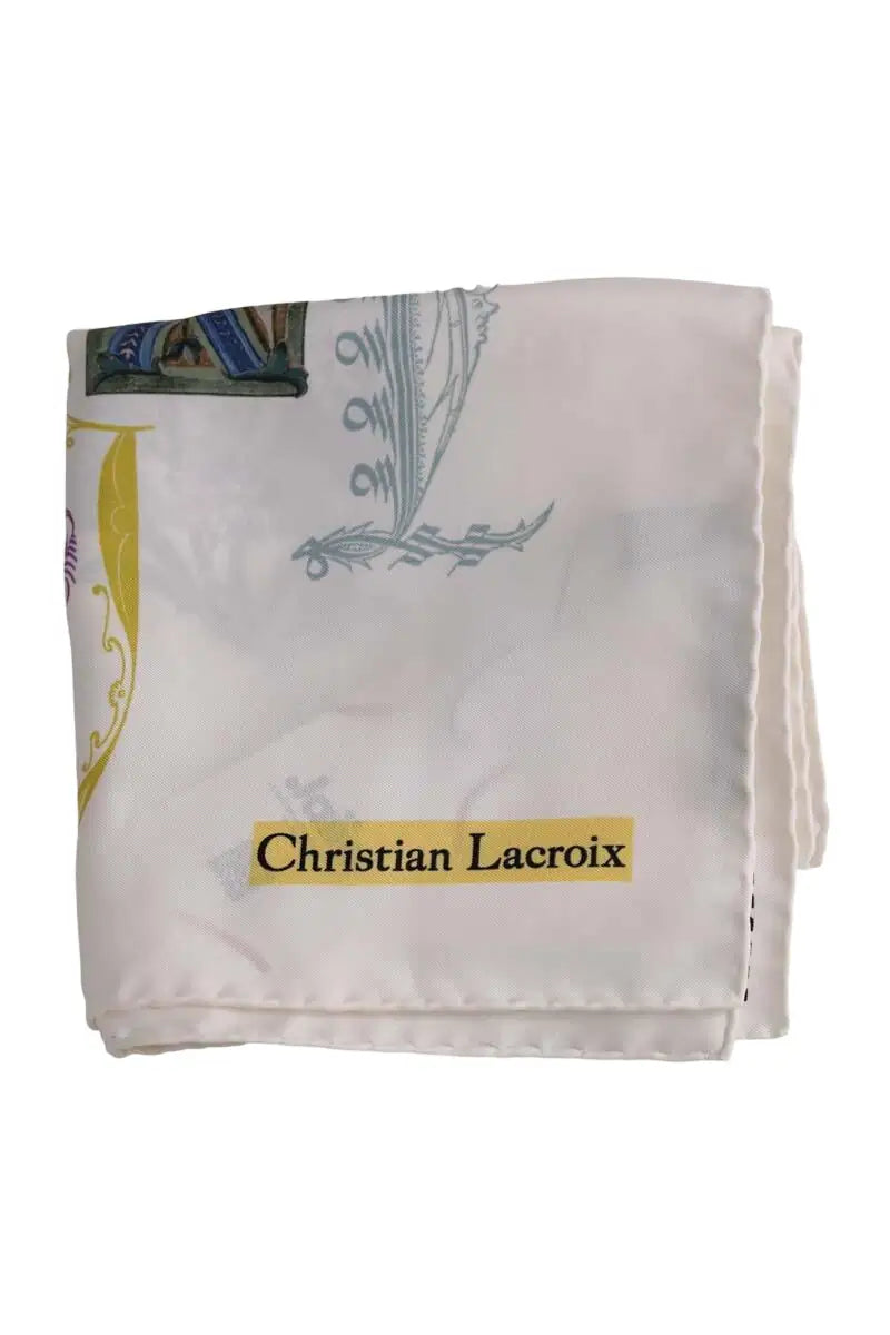 Carré Christian Lacroix Blanc en Soie - Seconde Main