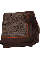 Carré Dior Marron en Soie - Seconde Main