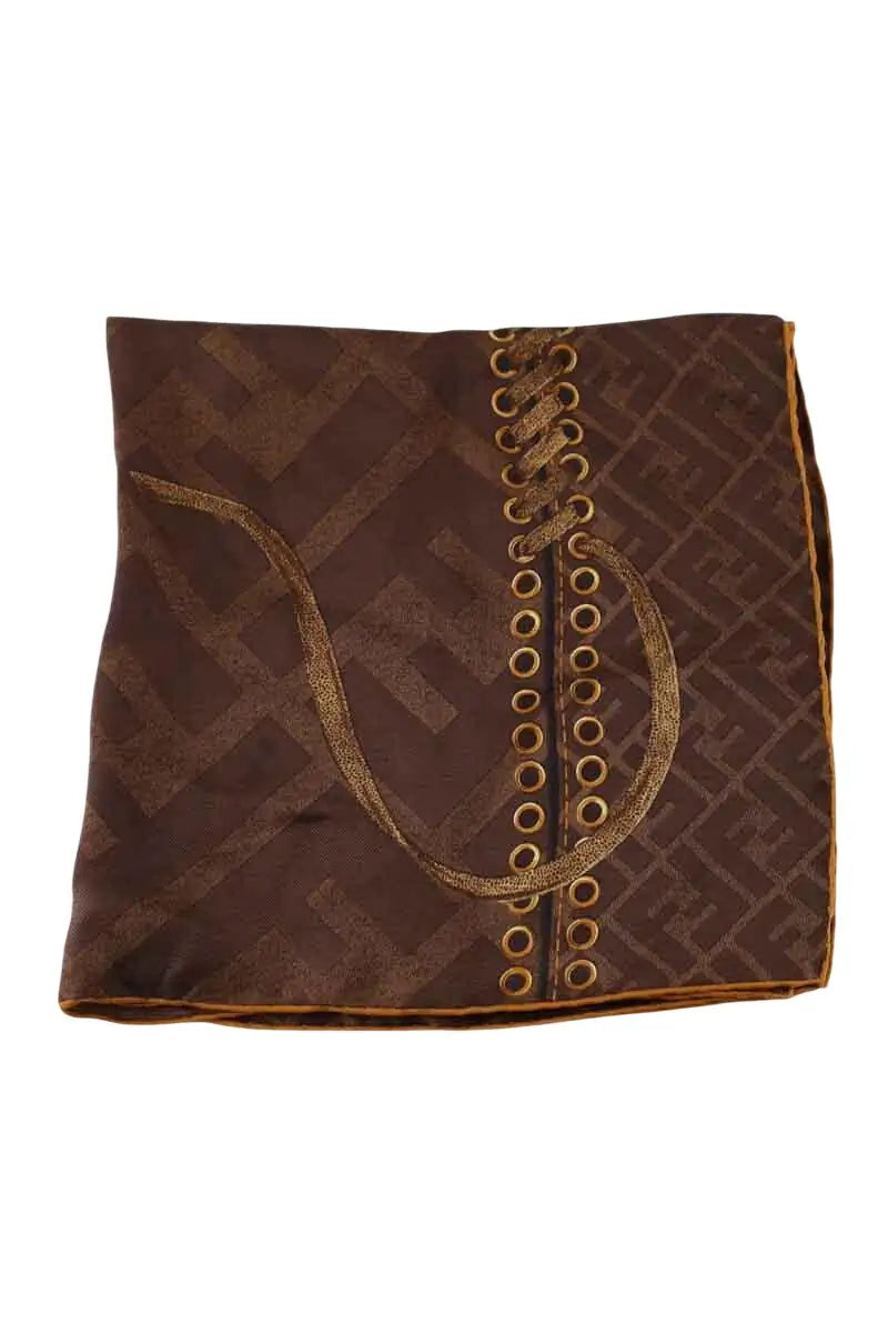 Carré Fendi Marron en Soie - Seconde Main