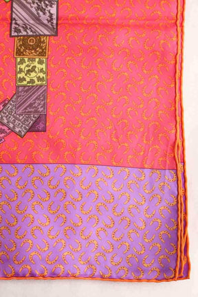 Carré Hermès A Cheval Sur Mon Carré Multicolore en Soie
