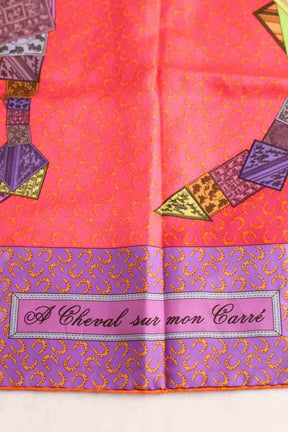 Carré Hermès A Cheval Sur Mon Carré Multicolore en Soie