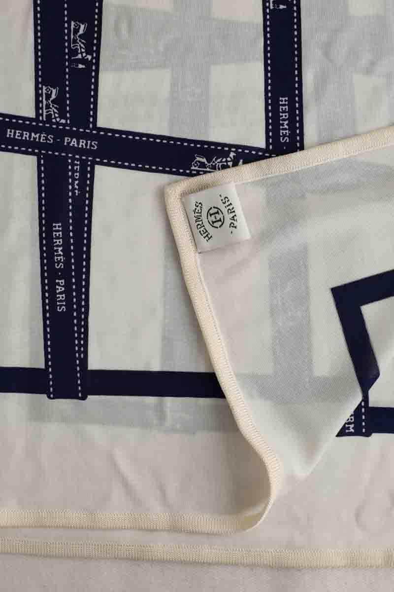 Carré Hermès Blanc en Soie