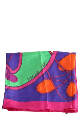 Carré Hermès Coup De Fouet Multicolore en Soie - Seconde Main