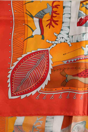 Carré Hermès La Vie Du Grand Nord Orange en Soie