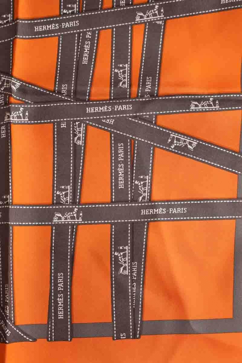 Carré Hermès Orange en Soie