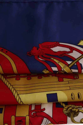 Carré Hermès PROUES Marine en Soie