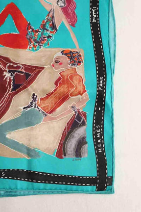 Carré Hermès Vert en Soie