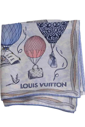 Carré Louis Vuitton Bleu en Soie - Seconde Main
