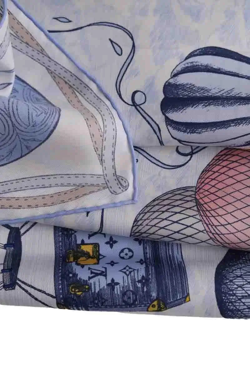 Carré Louis Vuitton Bleu en Soie