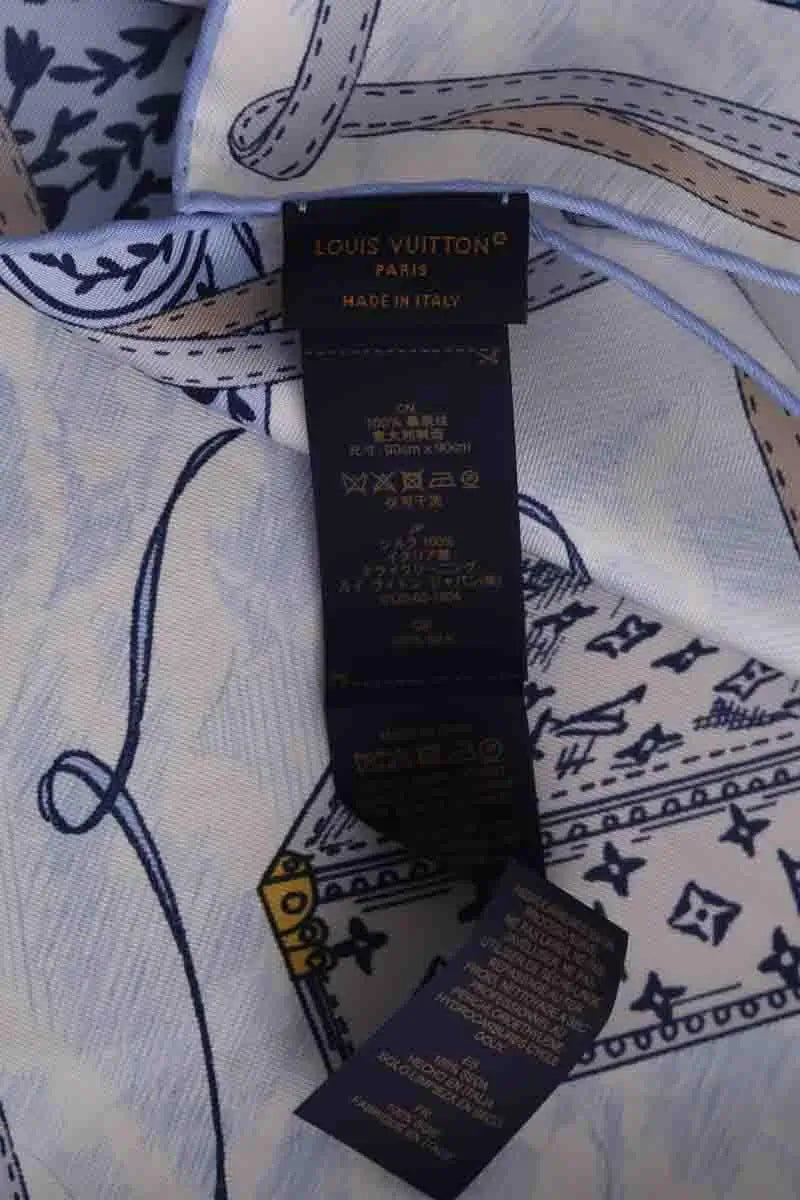 Carré Louis Vuitton Bleu en Soie