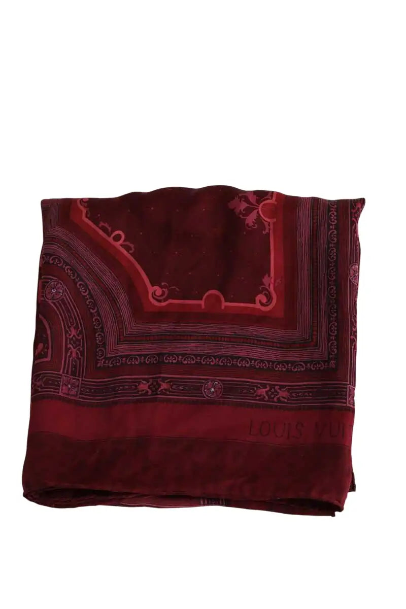 Carré Louis Vuitton Bordeaux en Soie - Seconde Main