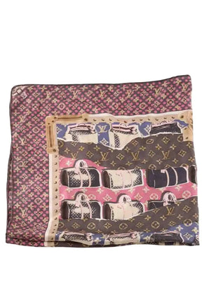 Carré Louis Vuitton Marron en Soie - Seconde Main