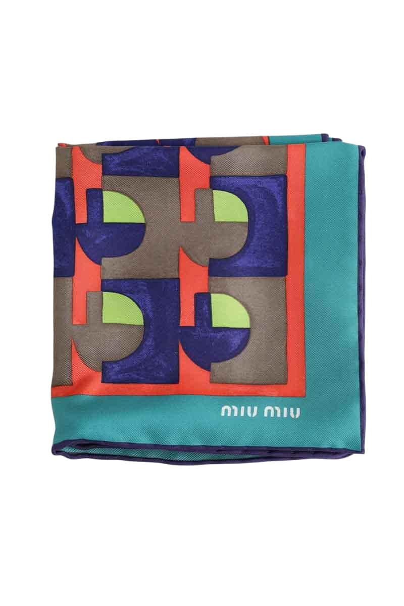 Carré Miu Miu Twill géométrique Multicolore en Soie - Seconde Main