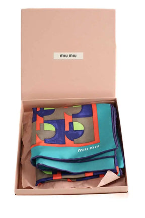 Carré Miu Miu Twill géométrique Multicolore en Soie