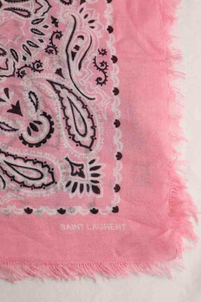 Carré Saint Laurent Bandana paisley Rose en Synthétique